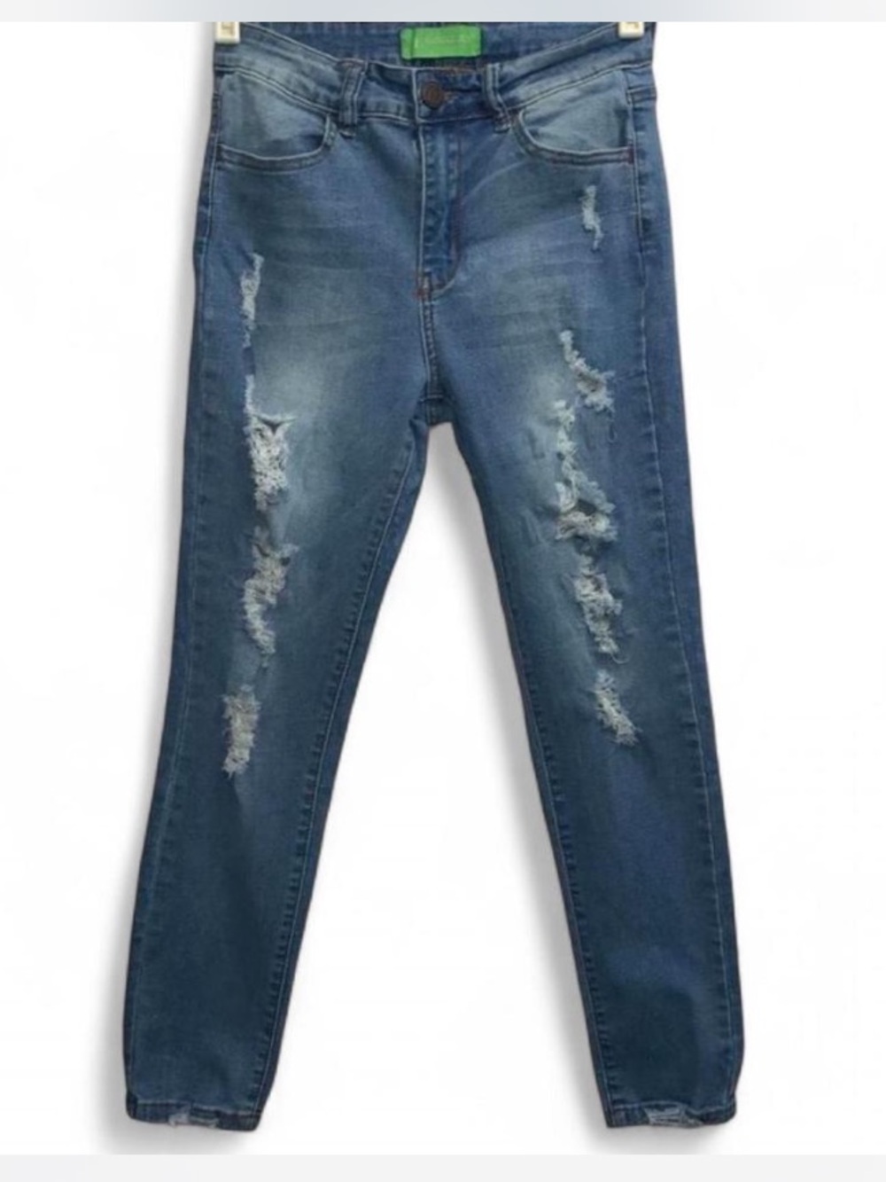 GOGO Distressed Skinny Jeans in Denim Blue